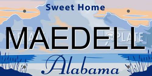 MAEDELL Alabama License Plate