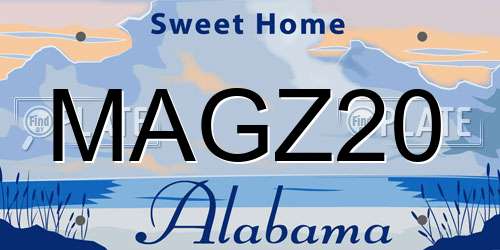 MAGZ20 Alabama License Plate