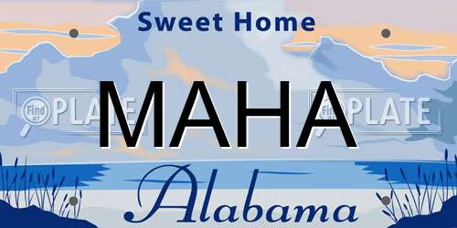 MAHA Alabama License Plate
