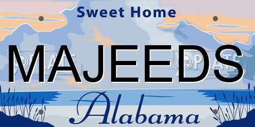 MAJEEDS Alabama License Plate
