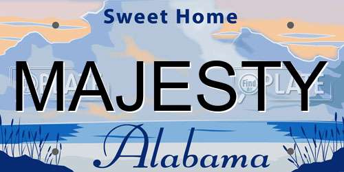 MAJESTY Alabama License Plate