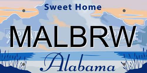 MALBRW Alabama License Plate