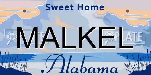MALKEL Alabama License Plate