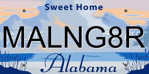 MALNG8R Alabama License Plate