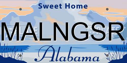 MALNGSR Alabama License Plate