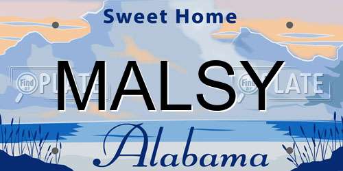 MALSY Alabama License Plate