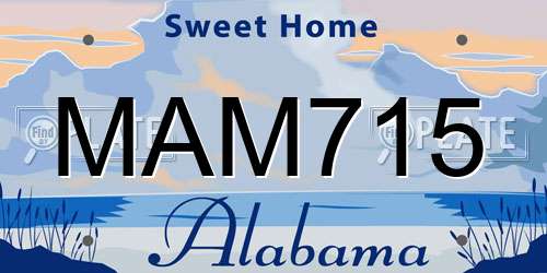 MAM715 Alabama License Plate