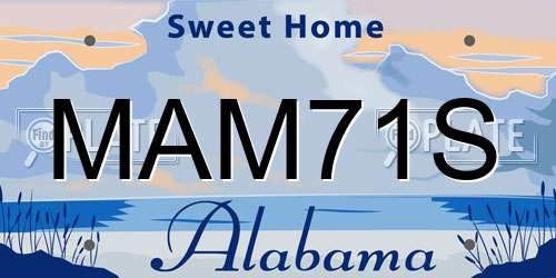 MAM71S Alabama License Plate