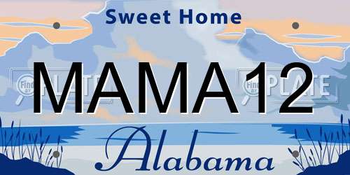 MAMA12 Alabama License Plate