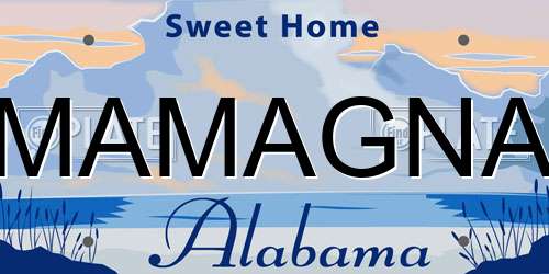 MAMAGNA Alabama License Plate