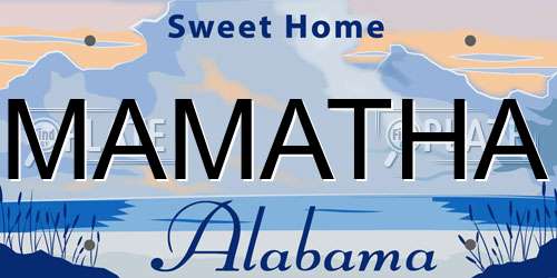 MAMATHA Alabama License Plate