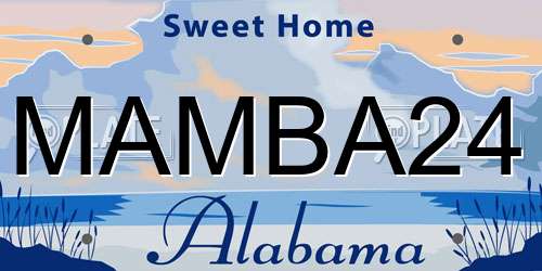 MAMBA24 Alabama License Plate