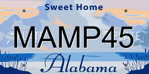 MAMP45 Alabama License Plate