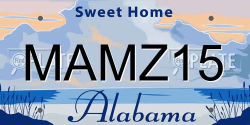 MAMZ15 Alabama License Plate