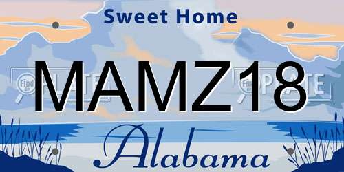 MAMZ18 Alabama License Plate