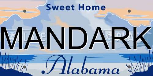MANDARK Alabama License Plate
