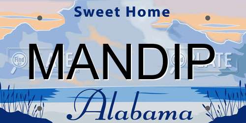 MANDIP Alabama License Plate