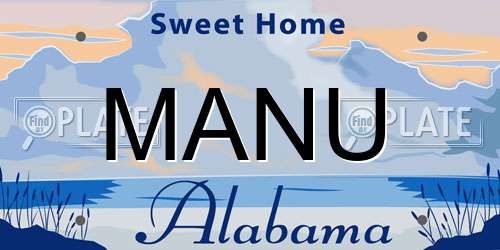 MANU Alabama License Plate