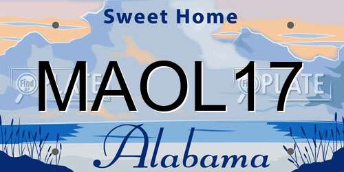 MAOL17 Alabama License Plate