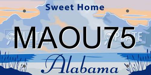 MAOU75 Alabama License Plate