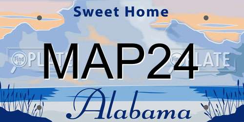 MAP24 Alabama License Plate