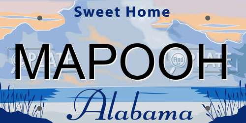 MAPOOH Alabama License Plate