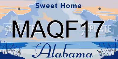 MAQF17 Alabama License Plate