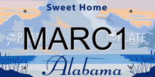 MARC1 Alabama License Plate