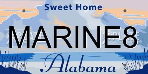 MARINE8 Alabama License Plate