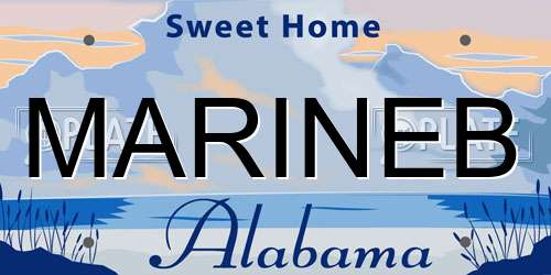 MARINEB Alabama License Plate