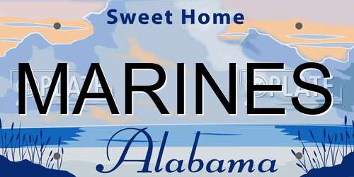 MARINES Alabama License Plate
