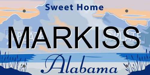 MARKISS Alabama License Plate