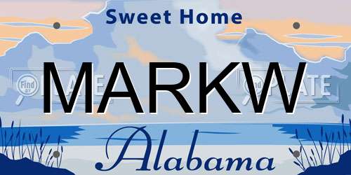 MARKW Alabama License Plate