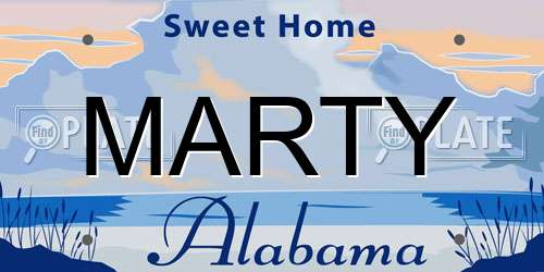 MARTY Alabama License Plate