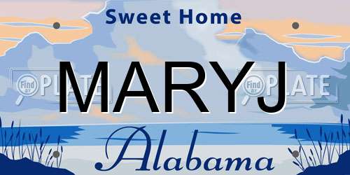 MARYJ Alabama License Plate