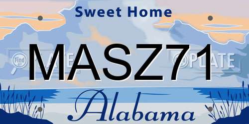 MASZ71 Alabama License Plate