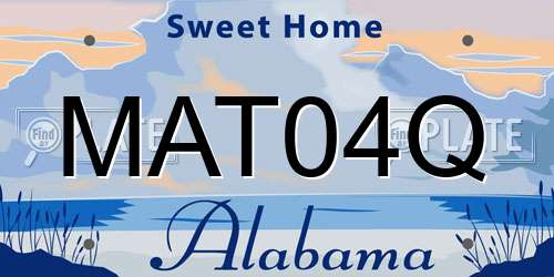 MAT04Q Alabama License Plate