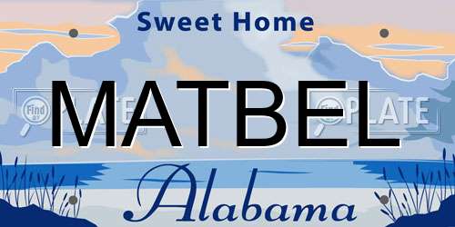 MATBEL Alabama License Plate