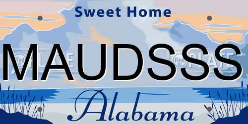 MAUDSSS Alabama License Plate