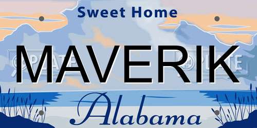 MAVERIK Alabama License Plate
