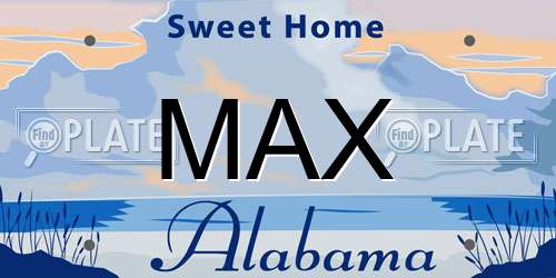 MAX Alabama License Plate