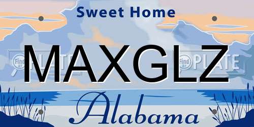 MAXGLZ Alabama License Plate