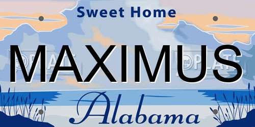 MAXIMUS Alabama License Plate
