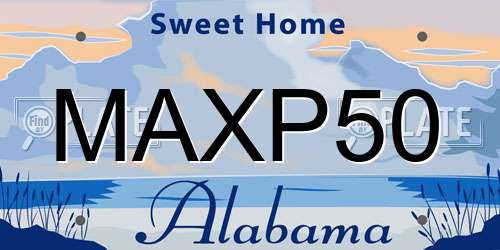 MAXP50 Alabama License Plate