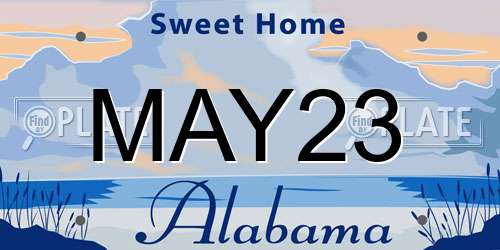 MAY23 Alabama License Plate