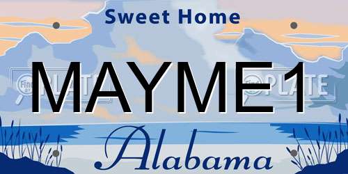 MAYME1 Alabama License Plate