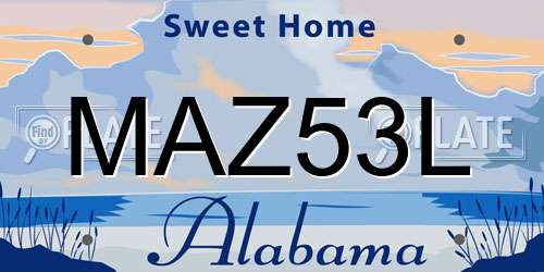 MAZ53L Alabama License Plate