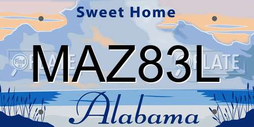 MAZ83L Alabama License Plate