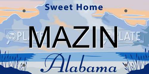 MAZIN Alabama License Plate
