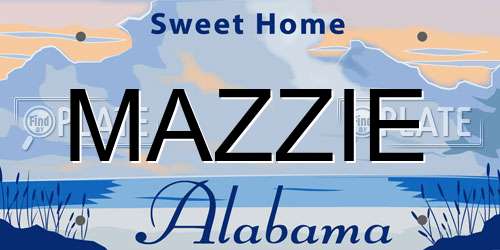 MAZZIE Alabama License Plate